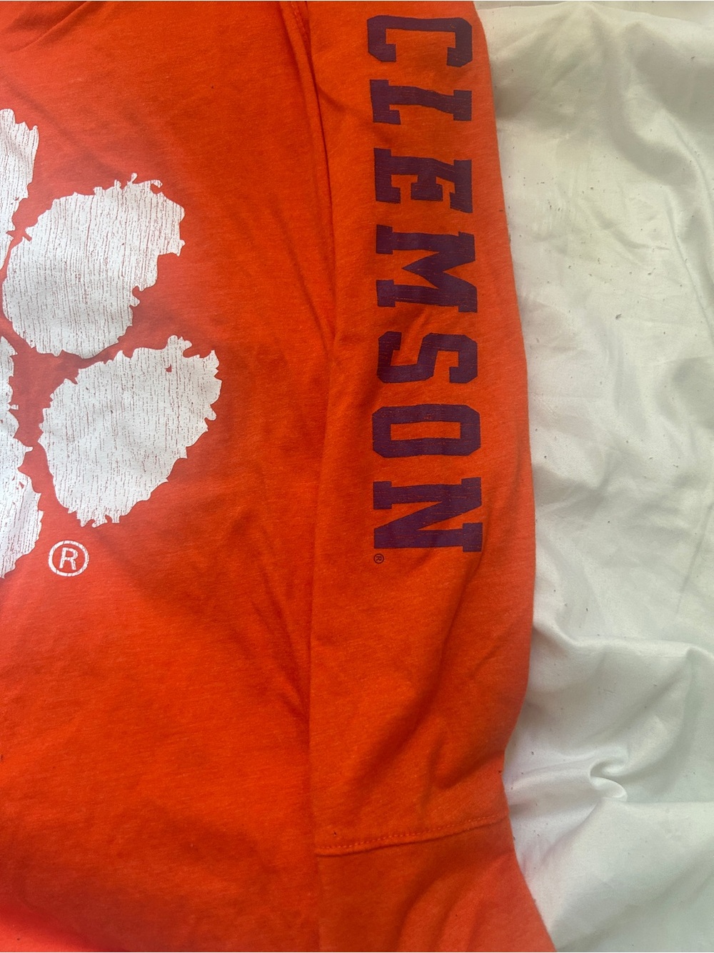 Colosseum Orange Long-Sleeve V-Neck with White Paw Graphic - Picture 3 of 6